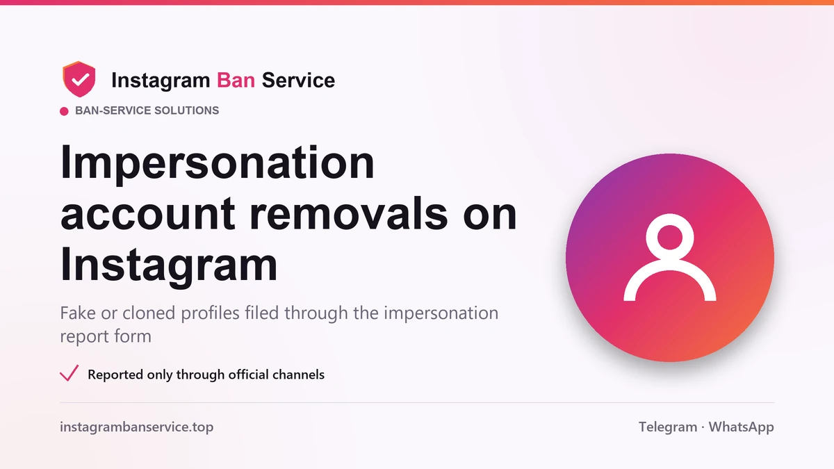 Instagram impersonation account removal filed through the dedicated form by the impersonated person