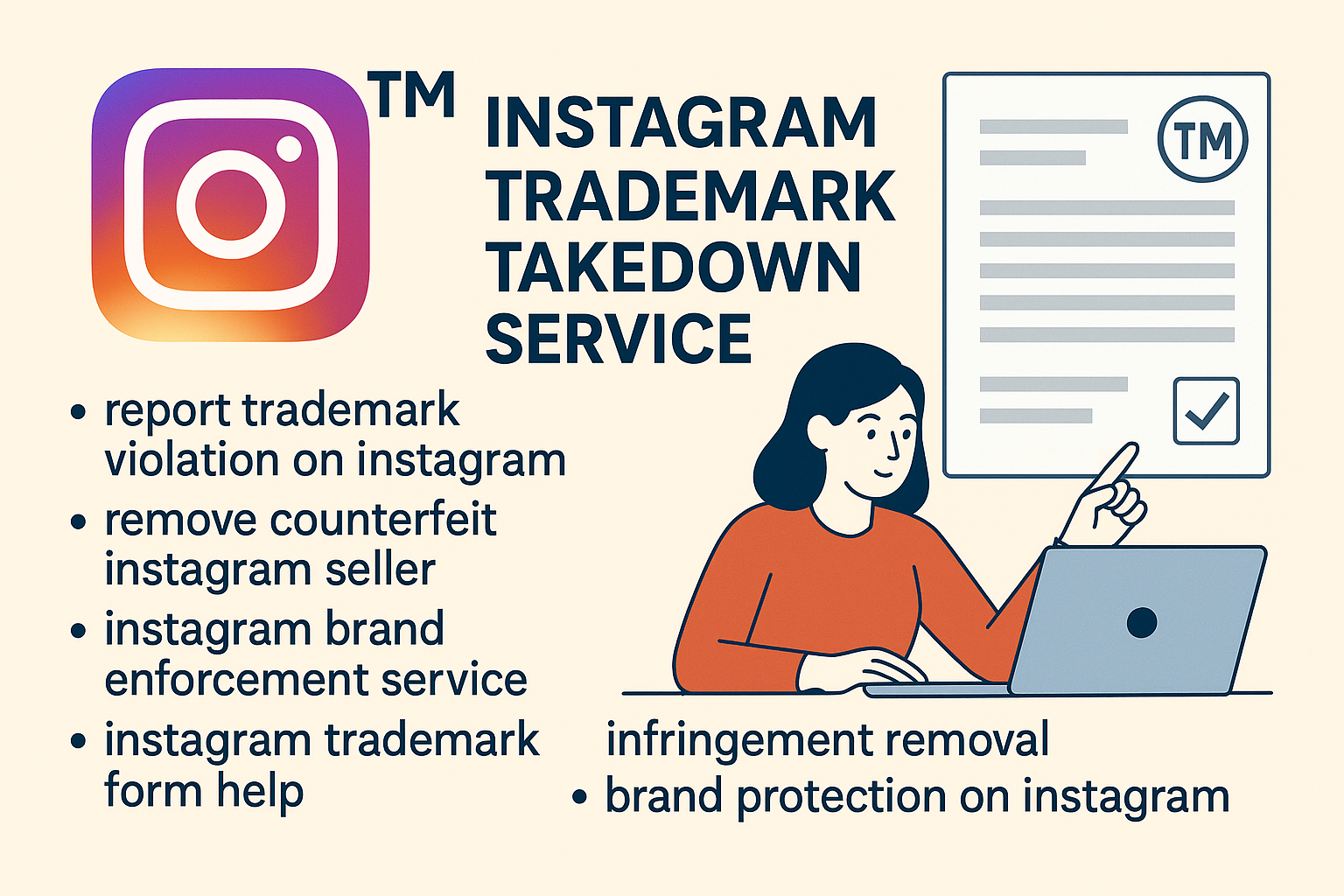Instagram trademark and copyright infringement reporting: the official IP forms for counterfeit sellers and brand misuse